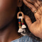 Colorful Tassel & Wood Earrings