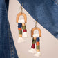 Colorful Tassel & Wood Earrings
