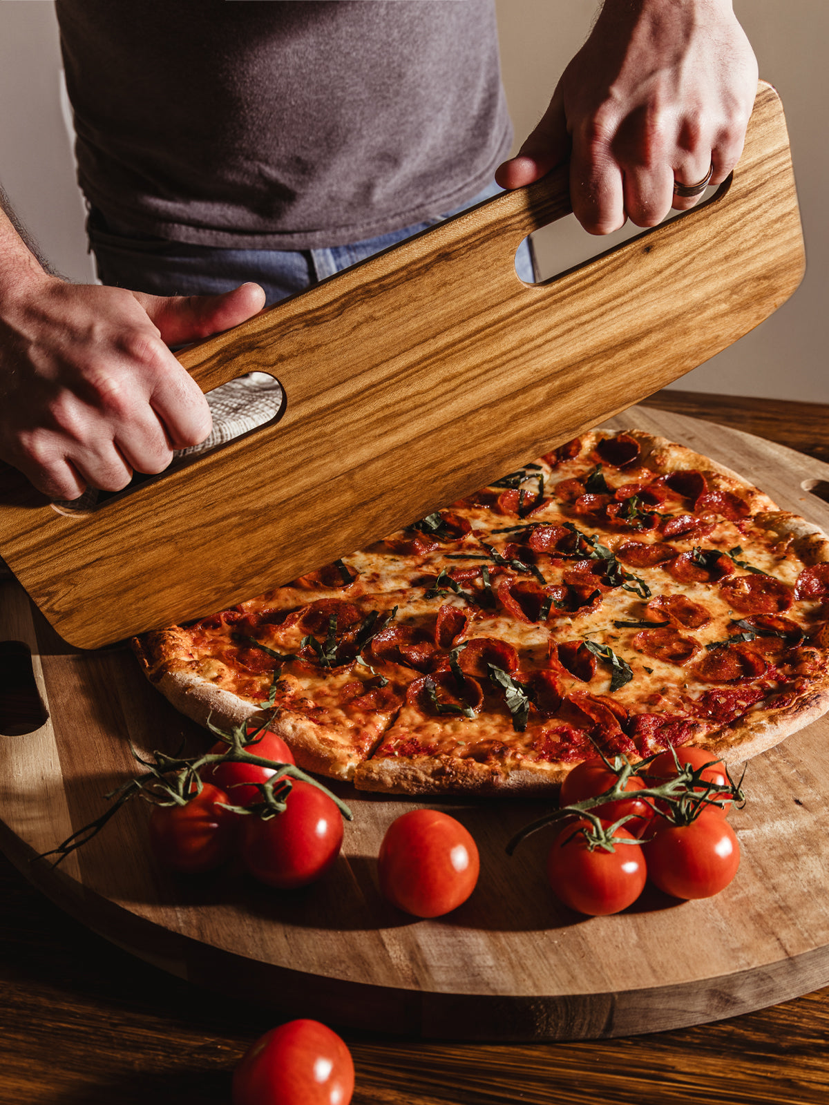 Wooden Pizza Cutter
