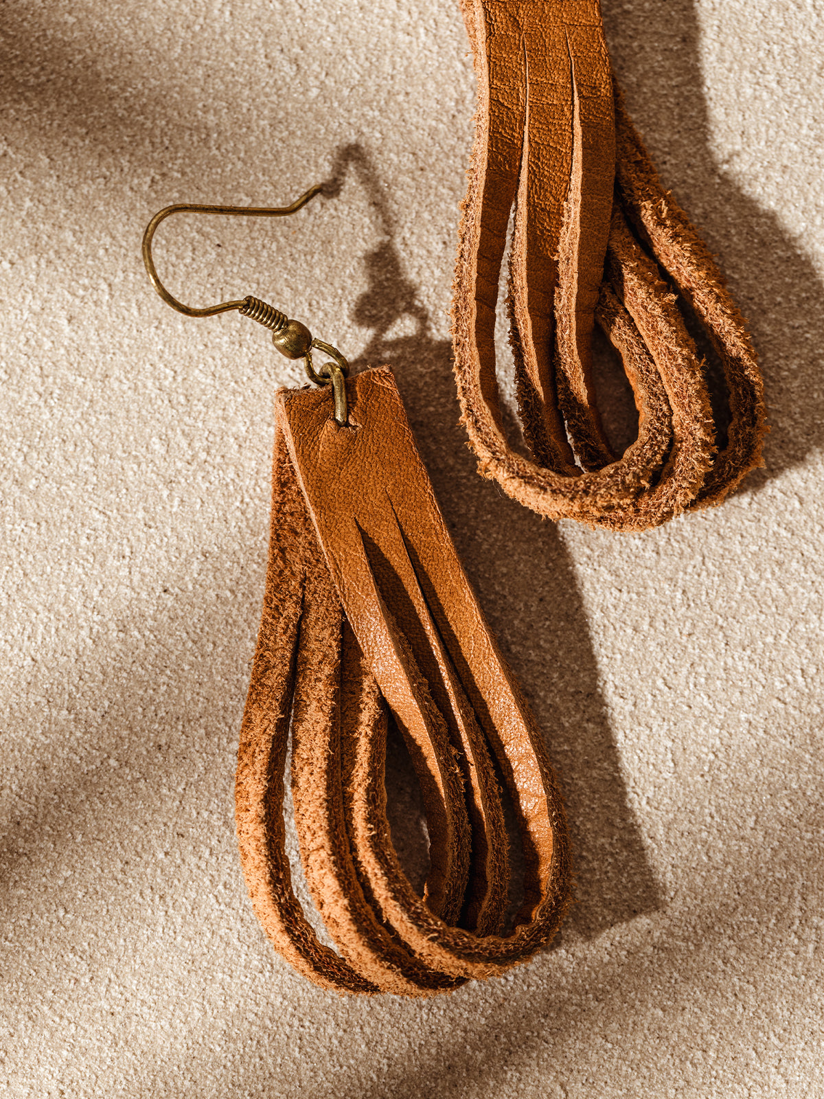 Leather Pathway Dangle Earrings