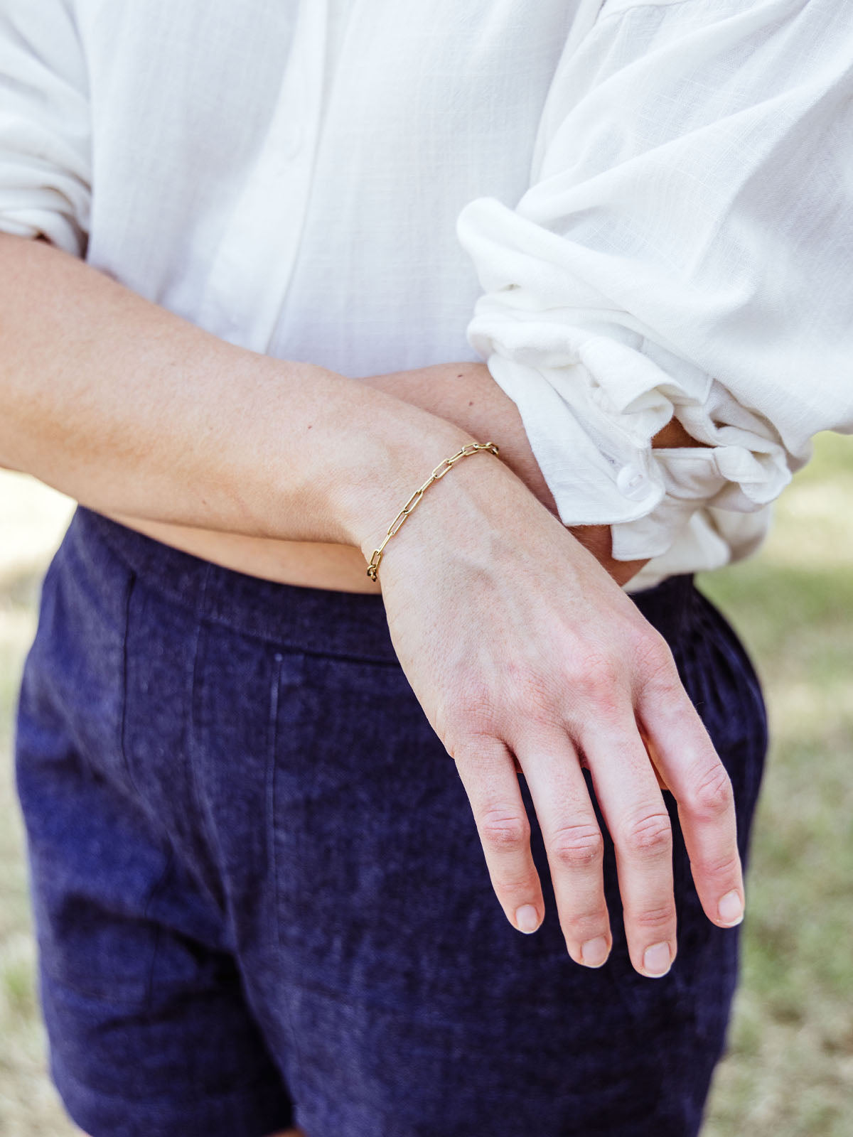 Gold Paperclip Bracelet