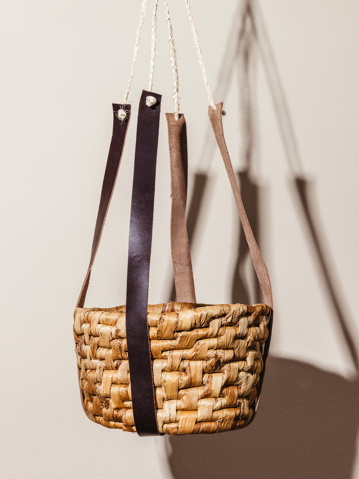 Leather Hanging Plant Basket