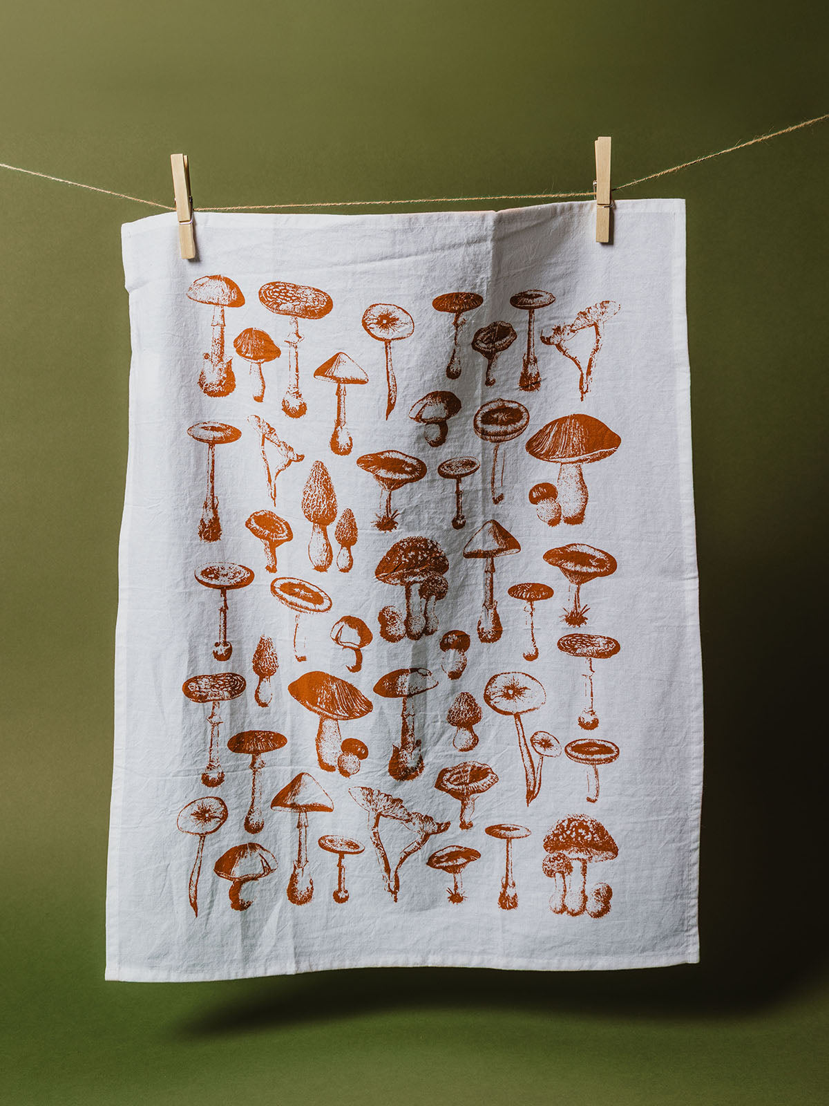 Mushroom Pattern Tea Towel