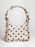 Momo Ruffle Canvas Shoulder Bag-Indigo Dot
