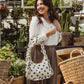 Momo Ruffle Canvas Shoulder Bag-Indigo Dot