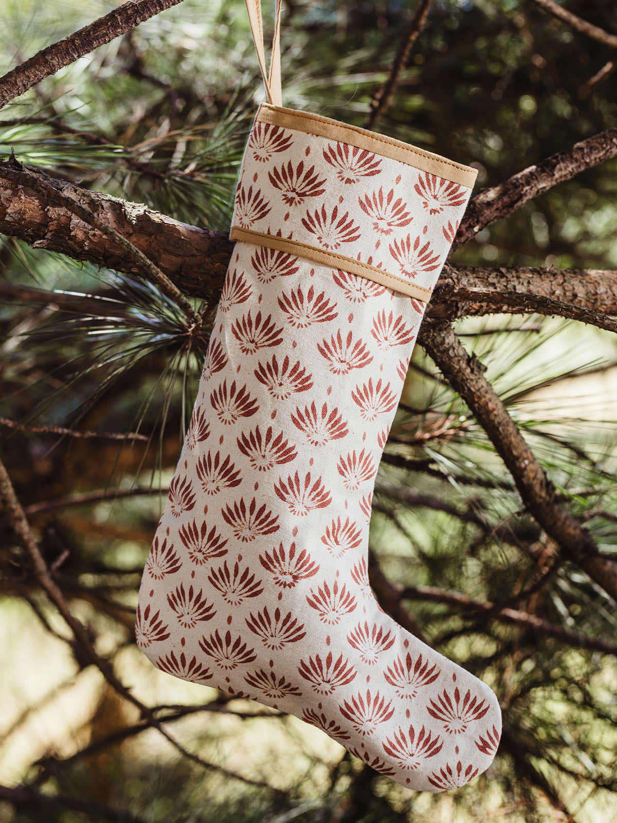 Handmade Christmas Stocking - Forest Print