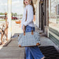 Malti Canvas Weekender Bag- Indigo Gingham