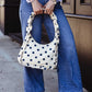 Momo Ruffle Canvas Shoulder Bag-Indigo Dot