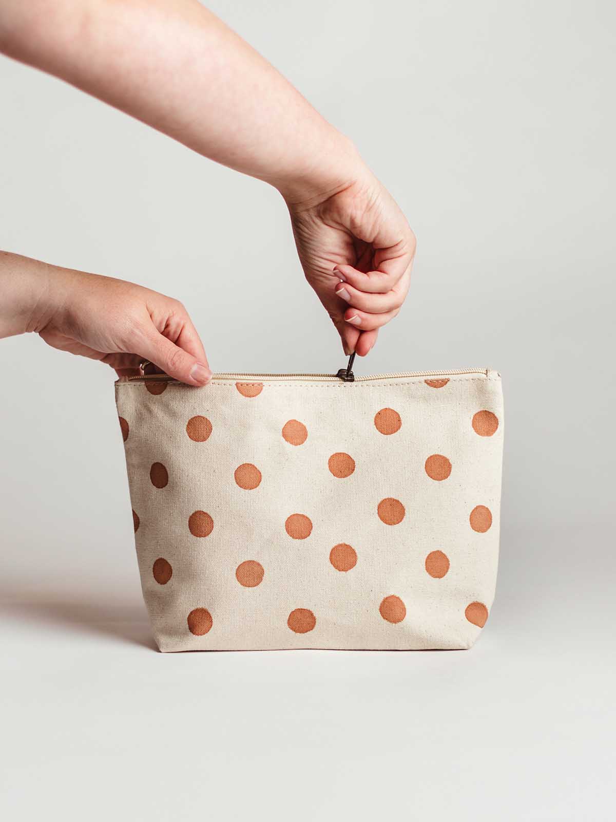 Large Waterproof Pouch-Clay Dot