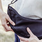 Black Leather Moon Sling Bag