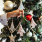 Block Printed Christmas Tree Ornament Set of 4