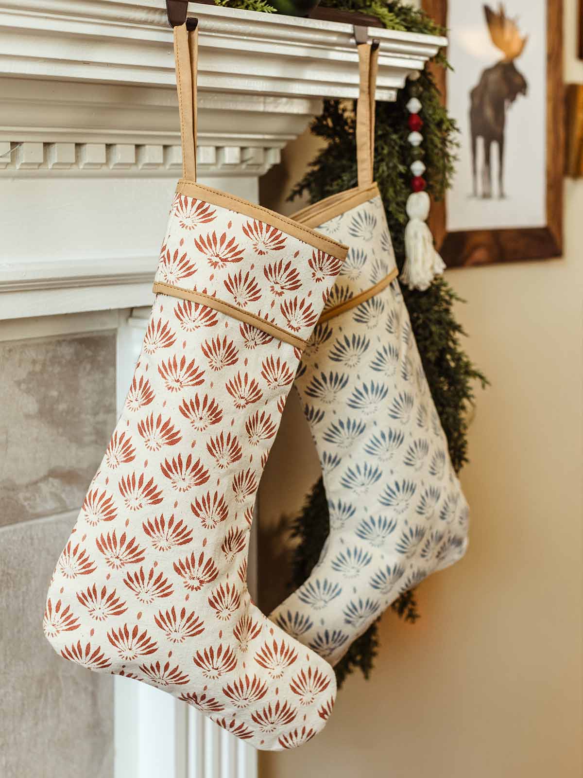 Handmade Christmas Stocking - Forest Print