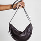 Black Leather Moon Sling Bag