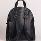 Pebbled Black Leather Half-Moon Backpack