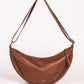 Vintage Brown Leather Moon Sling Bag
