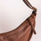 Vintage Brown Leather Moon Sling Bag