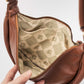 Vintage Brown Leather Moon Sling Bag