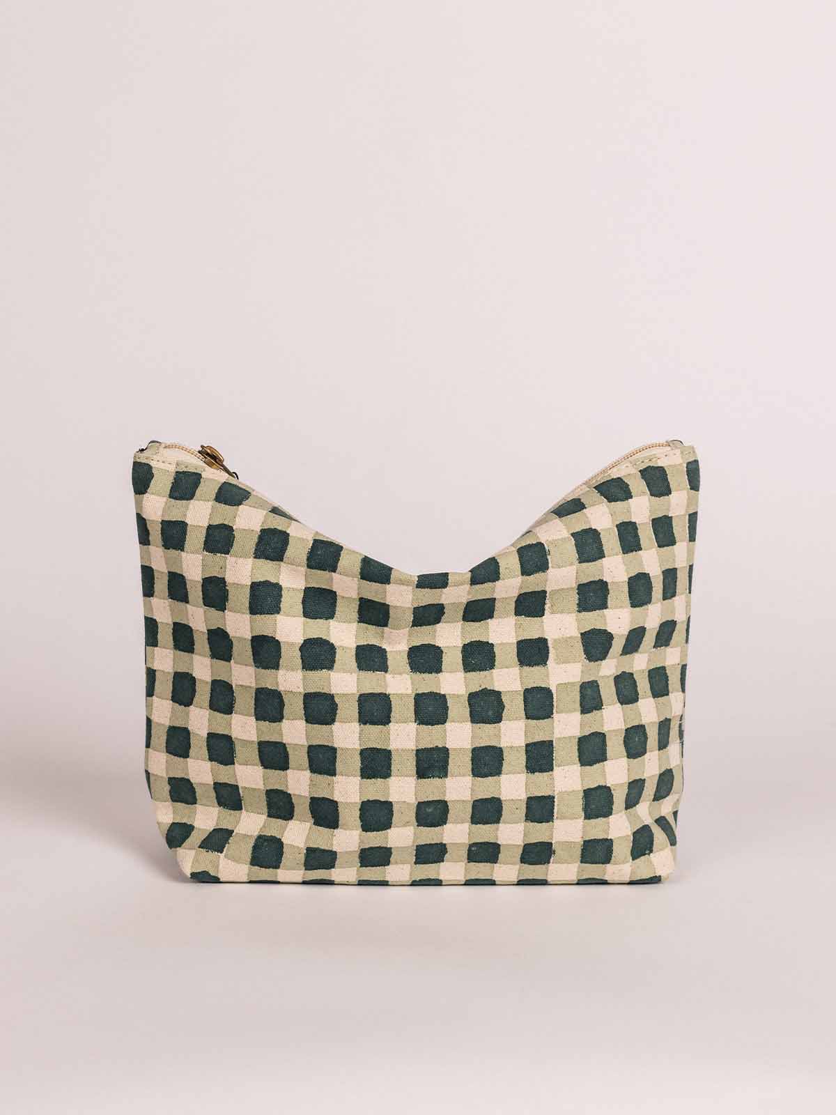 Large Waterproof Pouch -Evergreen Gingham