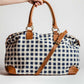 Malti Canvas Weekender Bag- Indigo Gingham