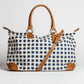 Malti Canvas Weekender Bag- Indigo Gingham