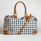 Malti Canvas Weekender Bag- Indigo Gingham