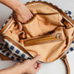 Malti Canvas Weekender Bag- Indigo Gingham
