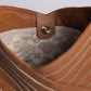 Criscross Leather Handbag in Camel