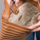 Criscross Leather Handbag in Camel