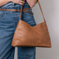 Criscross Leather Handbag in Camel