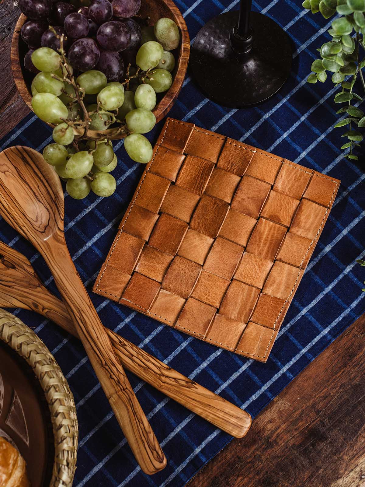 Woven Leather Trivet