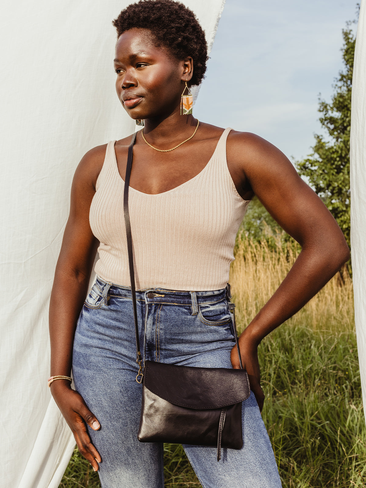 Leather Crossbody Clutch