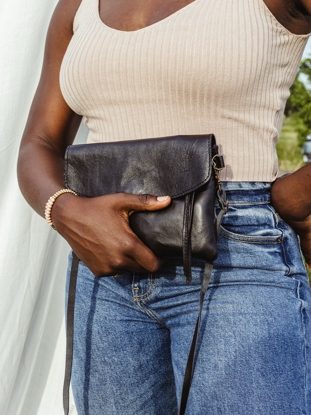 Leather Crossbody Clutch