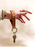 Hand Stamped Leather Keychain