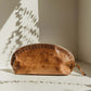 Brown Leather Makeup Bag With Zipper