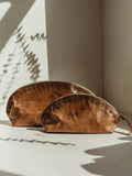 Brown Leather Makeup Bag With Zipper