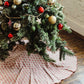 Red and Tan Block Print Cotton Tree Skirt