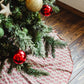 Red and Tan Block Print Cotton Tree Skirt