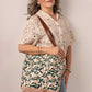 Palash Canvas Tote Bag with Leather Handles