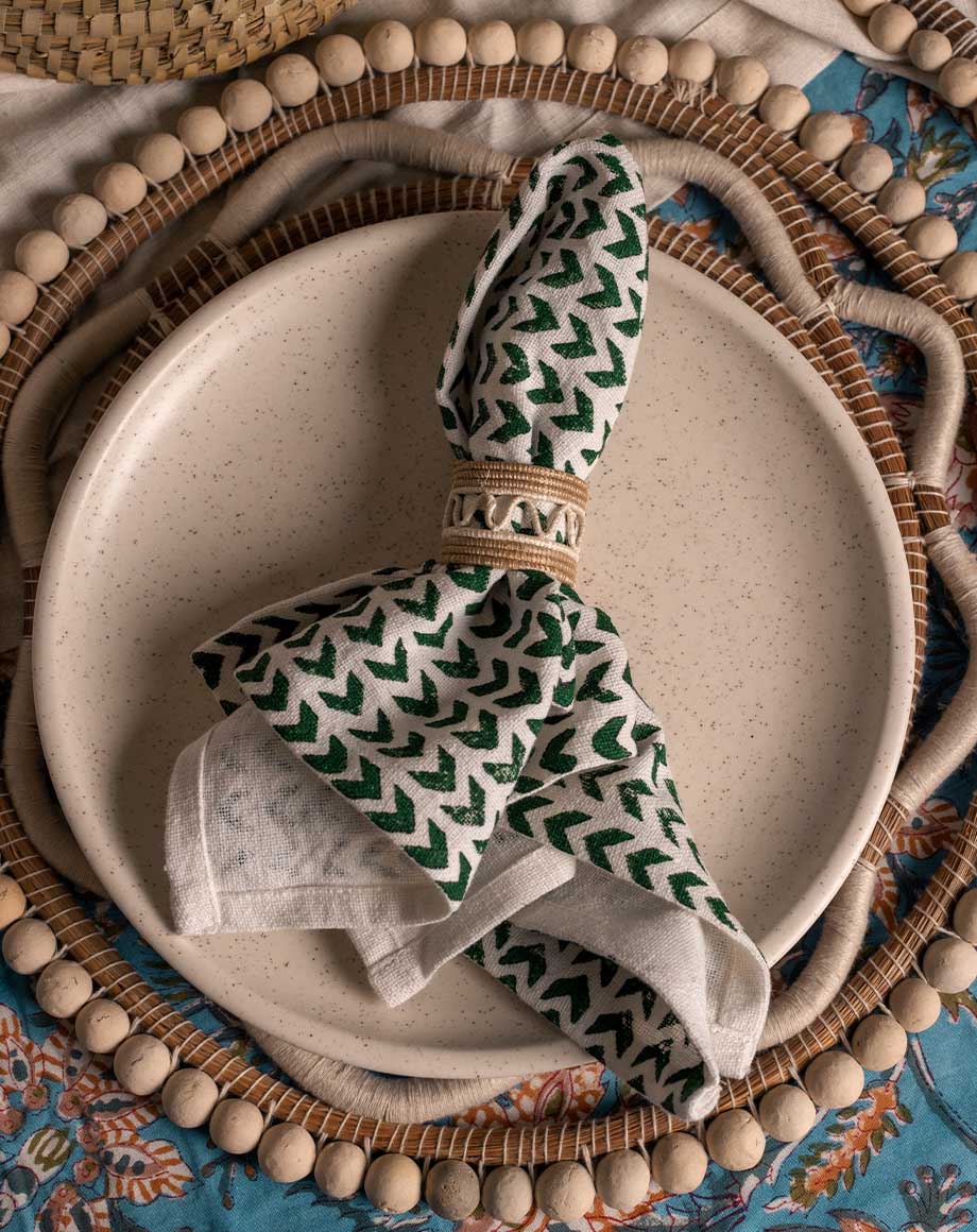 Green Leher Cloth Napkins
