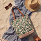 Palash Canvas Tote Bag with Leather Handles