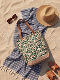 Palash Canvas Tote Bag with Leather Handles