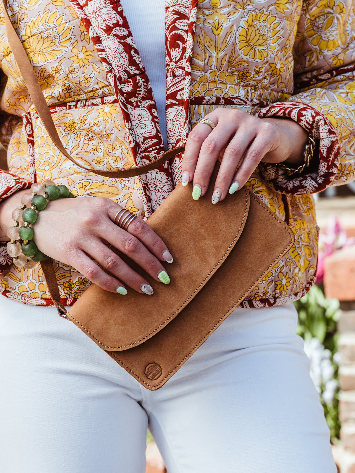 Safari Leather Crossbody Wallet Purse