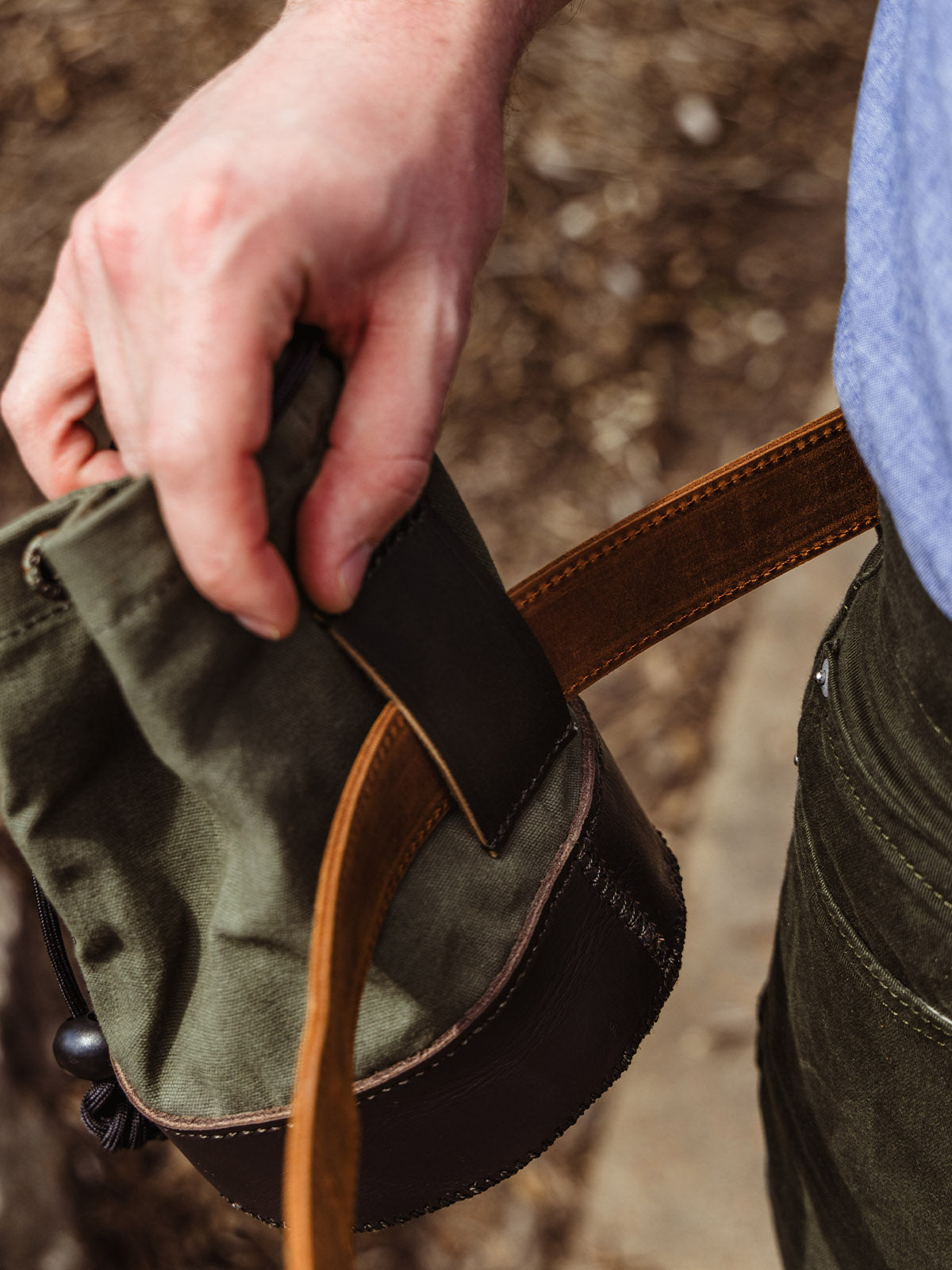 Canvas & Leather Shell Bag