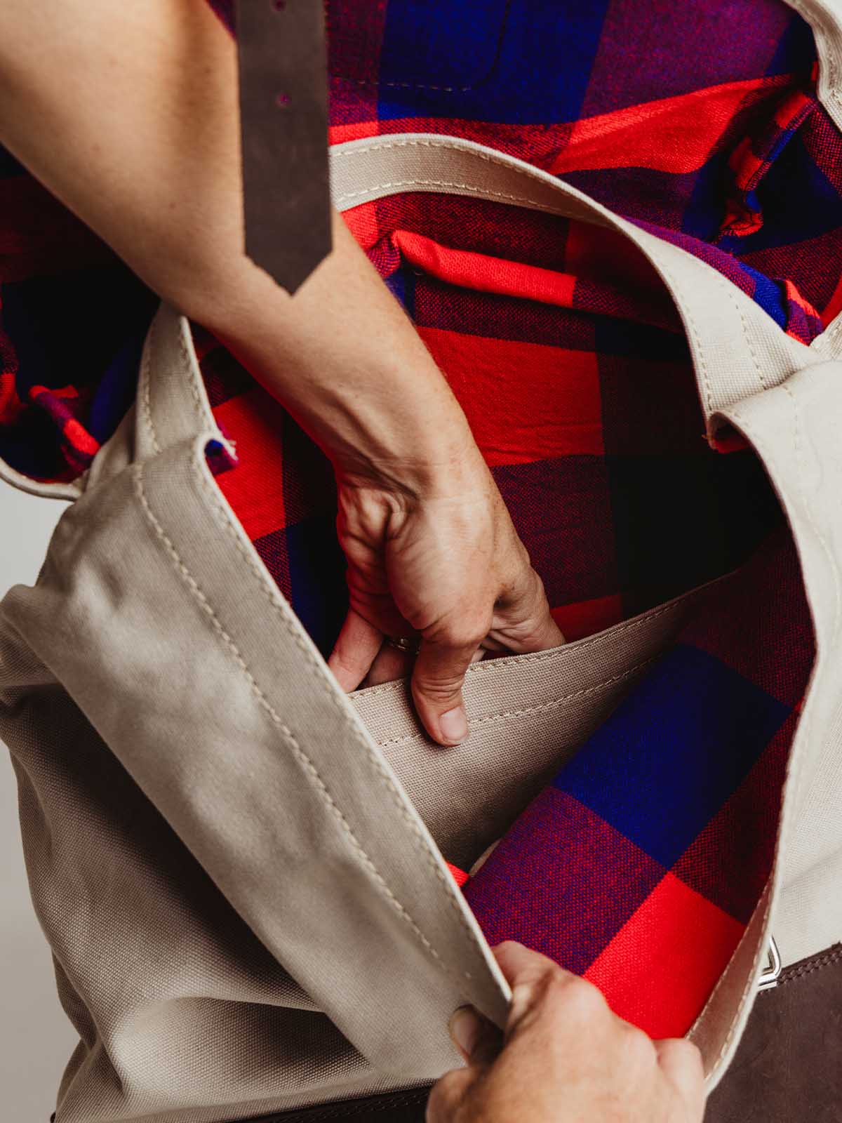 Kilele Canvas & Leather Backpack- Tan