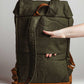 Kilele Canvas & Leather Backpack- Green