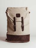 Kilele Canvas & Leather Backpack- Tan