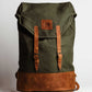Kilele Canvas & Leather Backpack- Green