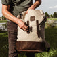 Kilele Canvas & Leather Backpack- Tan