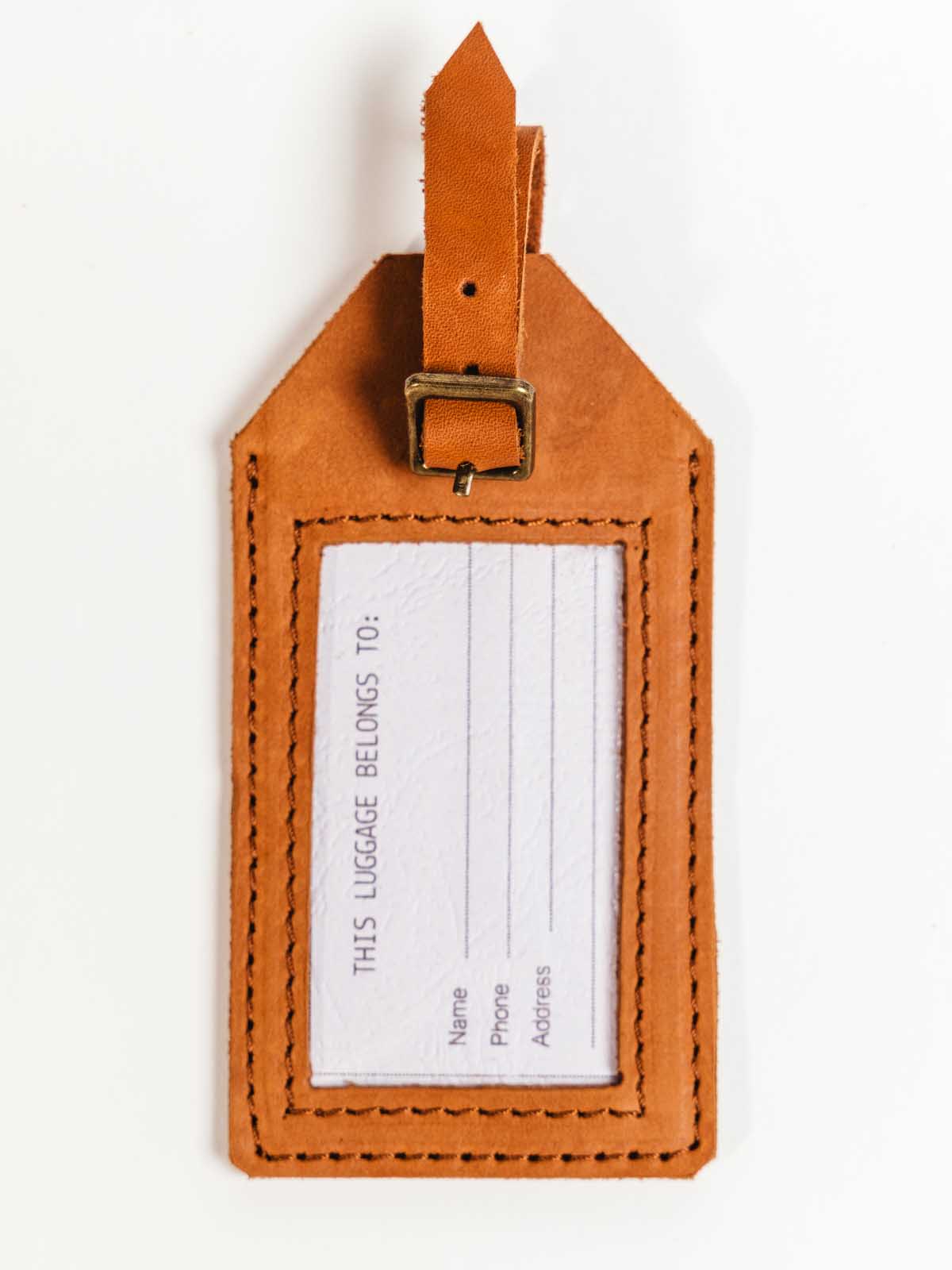 Kilele Brown Leather Luggage Tag
