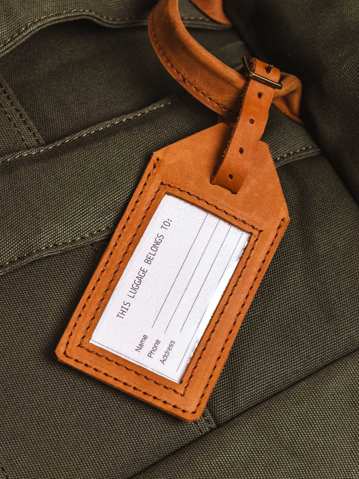 Kilele Brown Leather Luggage Tag